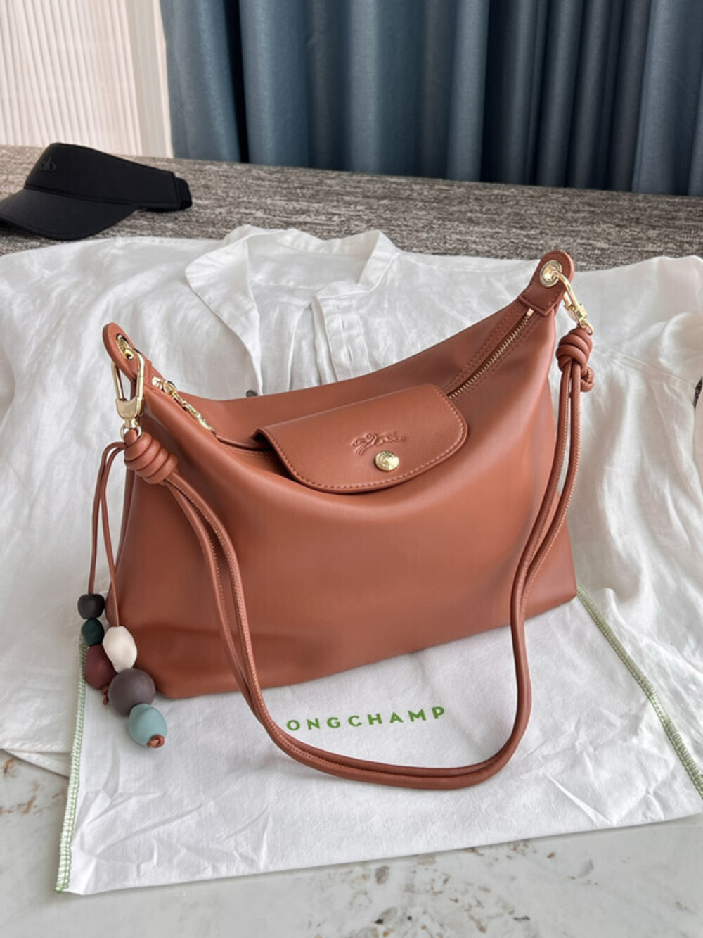 Longchamp Cognac Brown Hobo Crossbody Bag - Picture 5 of 7
